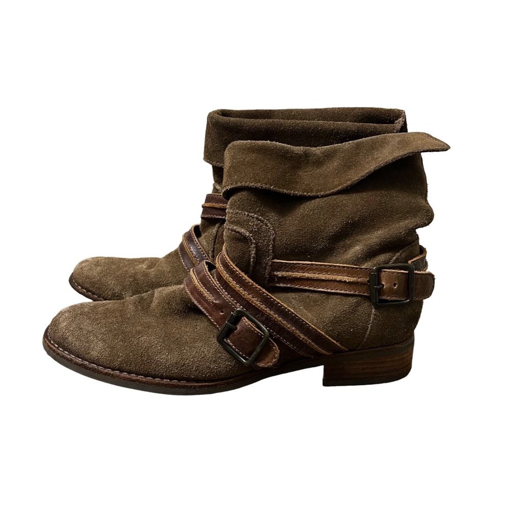 Matisse Womens Brown Suede Leather Prospector Buckle Strap Boots Size 8